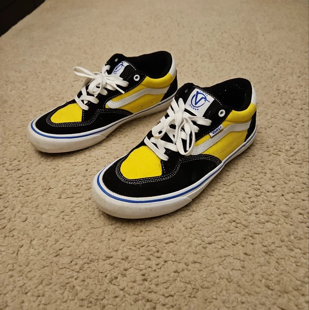 Vans Rowan Pro Black & Dazzling Yellow Skate Shoes